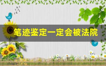 笔迹鉴定一定会被法院采用吗(笔迹鉴定一定能定案吗)