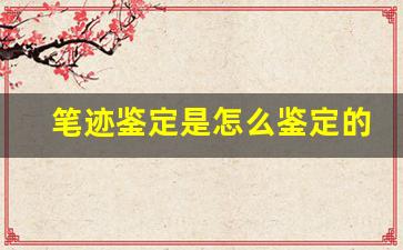 笔迹鉴定是怎么鉴定的(现场写字吗)