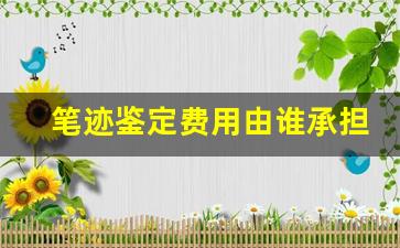 笔迹鉴定费用由谁承担(笔迹鉴定费用由谁承担 不利方承担)