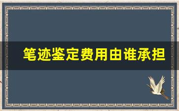 笔迹鉴定费用由谁承担(笔迹鉴定费用由谁承担法律规定)