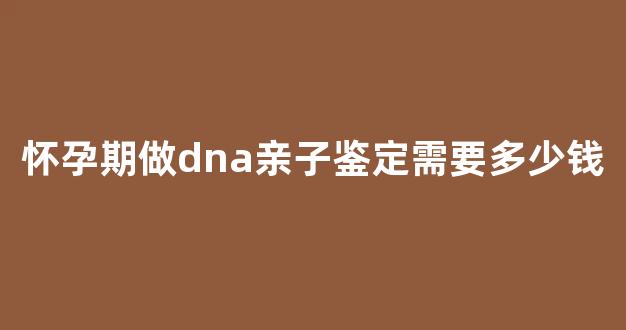 怀孕期做dna亲子鉴定需要多少钱(怀孕做dna亲子鉴定 需要父亲的什么)