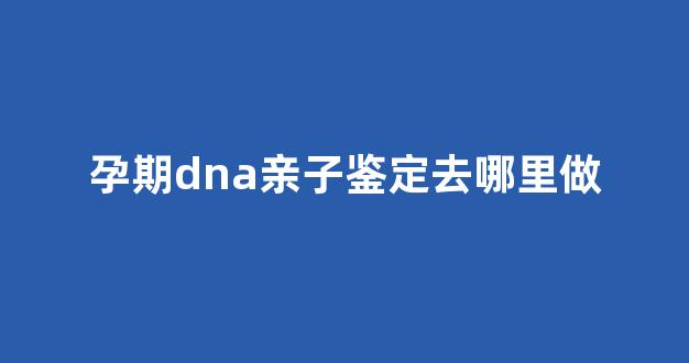 孕期dna亲子鉴定去哪里做(孕期dna亲子鉴定)