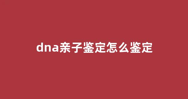 dna亲子鉴定怎么鉴定(dna亲子鉴定怎么鉴定的)